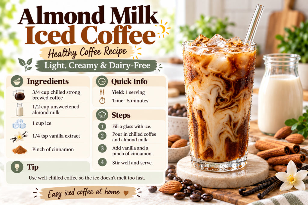 Healthy Iced Coffee with Almond Milk