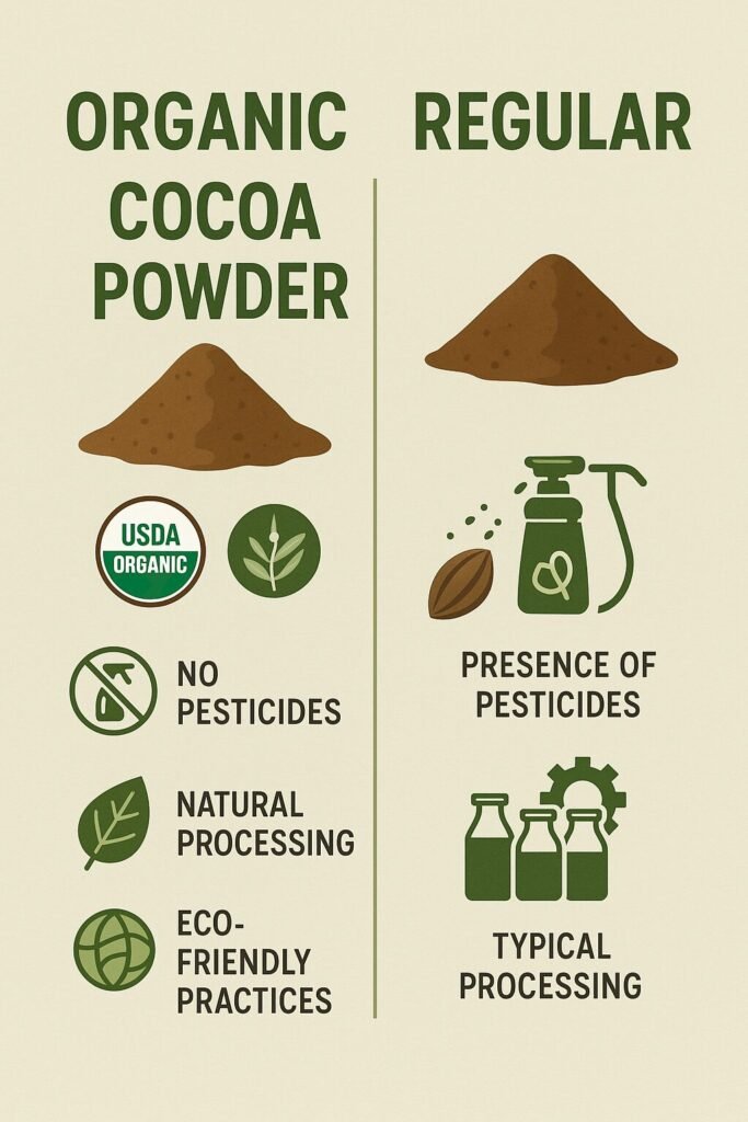 Organic vs regular cocoa powder comparison