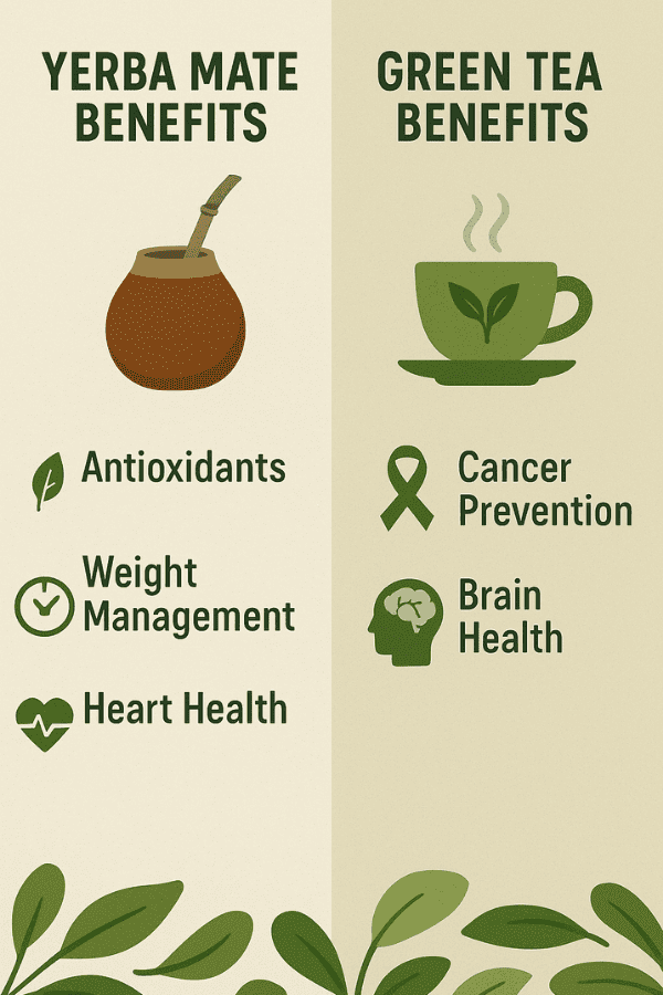 Health benefits comparison infographic showing key advantages of both beverages