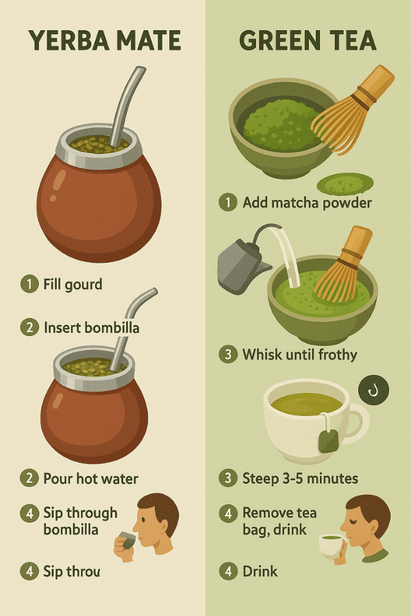 Preparation methods comparison showing traditional and modern brewing techniques