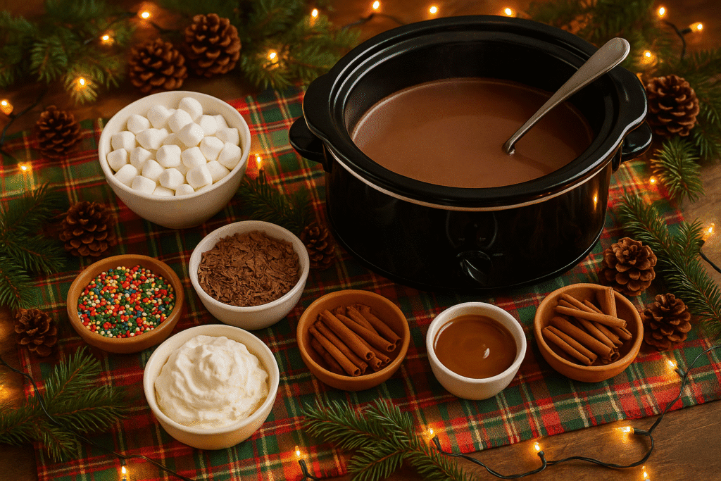Hot Chocolate Bar Party Setup with Toppings