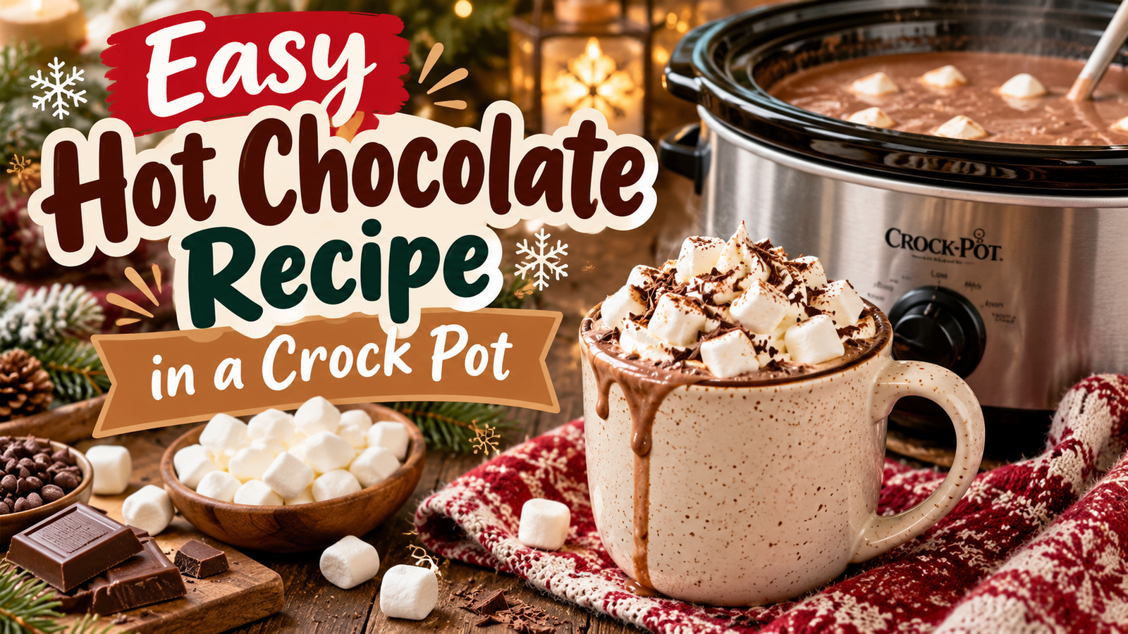 Easy Hot Chocolate Recipe in a Crock Pot